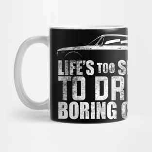 Life’s to Short to Drive Boring Cars Alfa Romeo Bertone Coupé (White Print) Mug